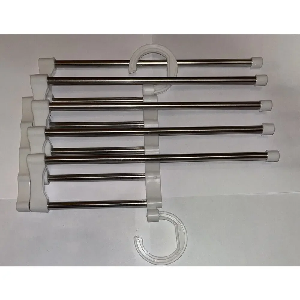 5 In 1 Stainless Steel Multifunction Pant Rack towel Shelves Closet Organizer